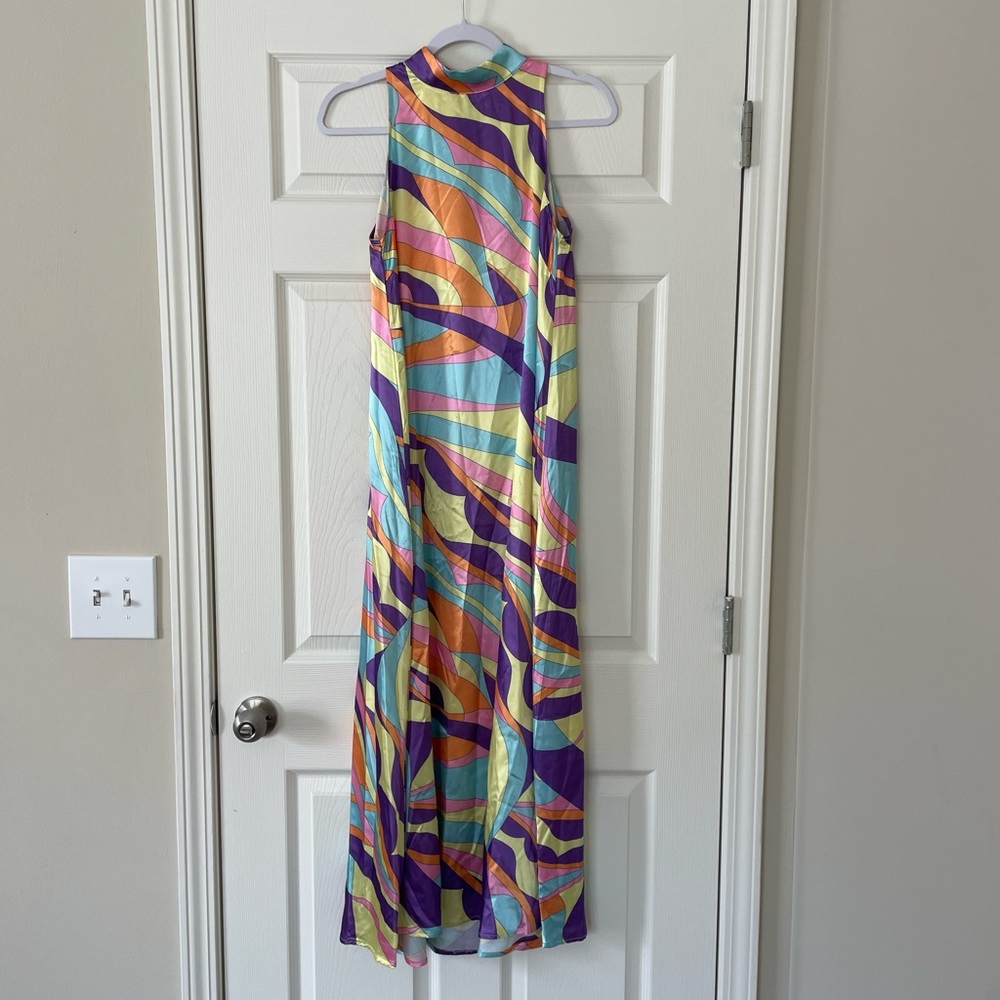 Karlie Retro Print Maxi Dress